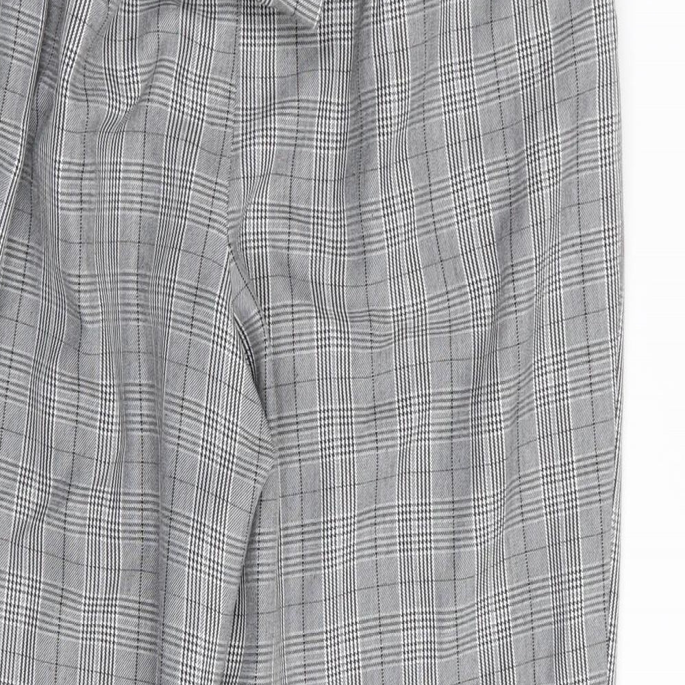 Topshop Womens Grey Check  Trousers  Size 10 L26 in