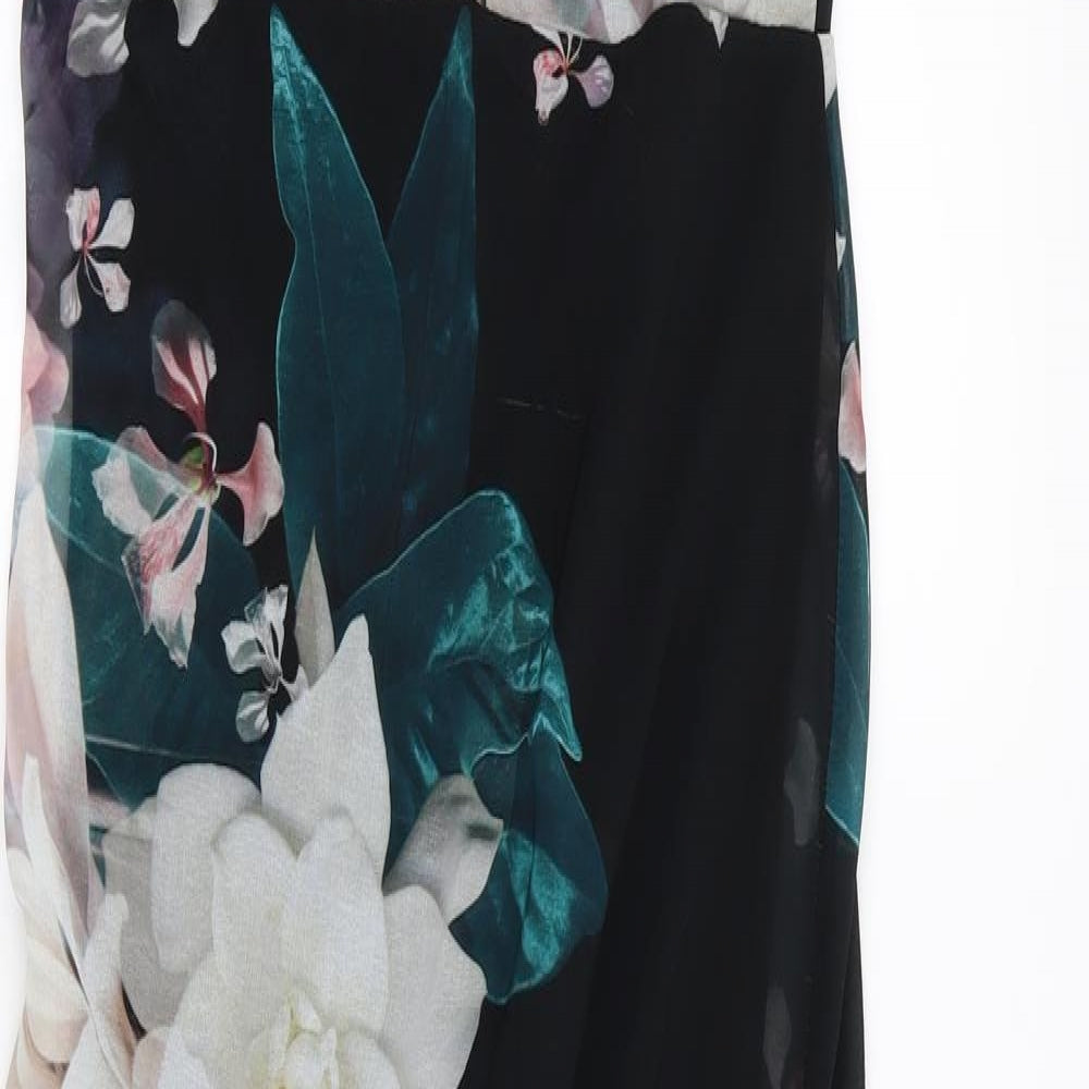 lipsy london Womens Black Floral  Fit & Flare  Size 8