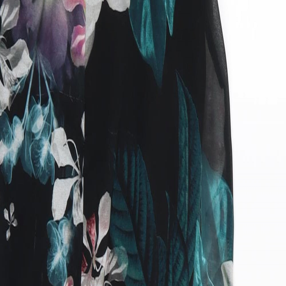 lipsy london Womens Black Floral  Fit & Flare  Size 8