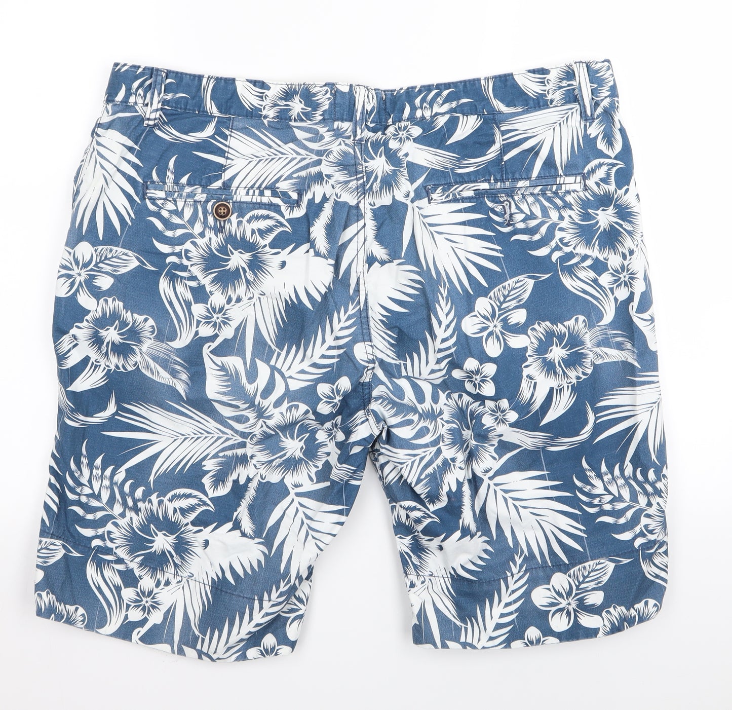 NEXT Mens Blue Floral  Chino Shorts Size 40