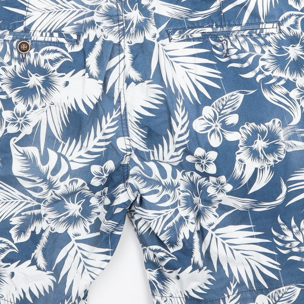NEXT Mens Blue Floral  Chino Shorts Size 40