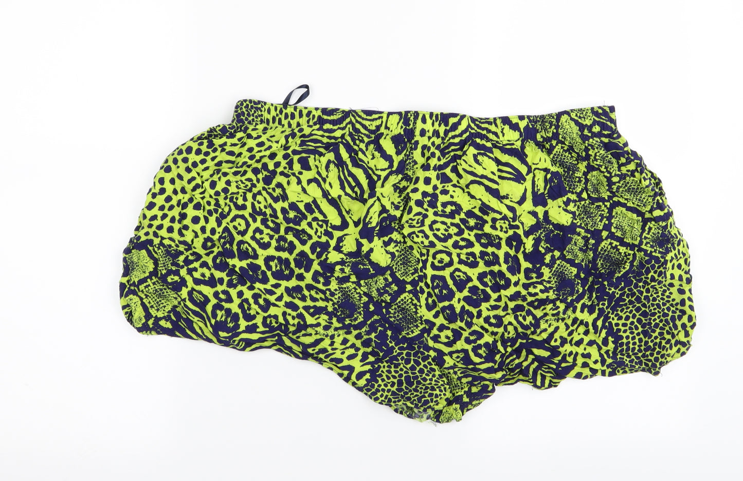 F&F Womens Blue Animal Print  Hot Pants Shorts Size 22