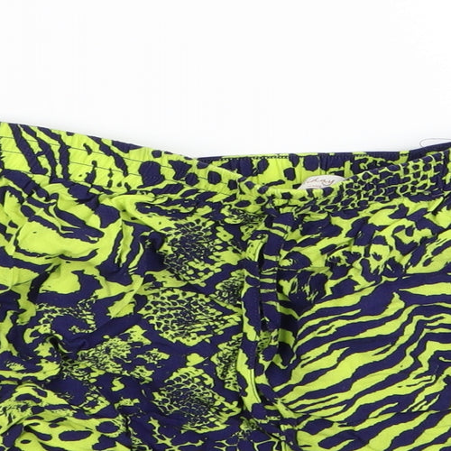F&F Womens Blue Animal Print  Hot Pants Shorts Size 22