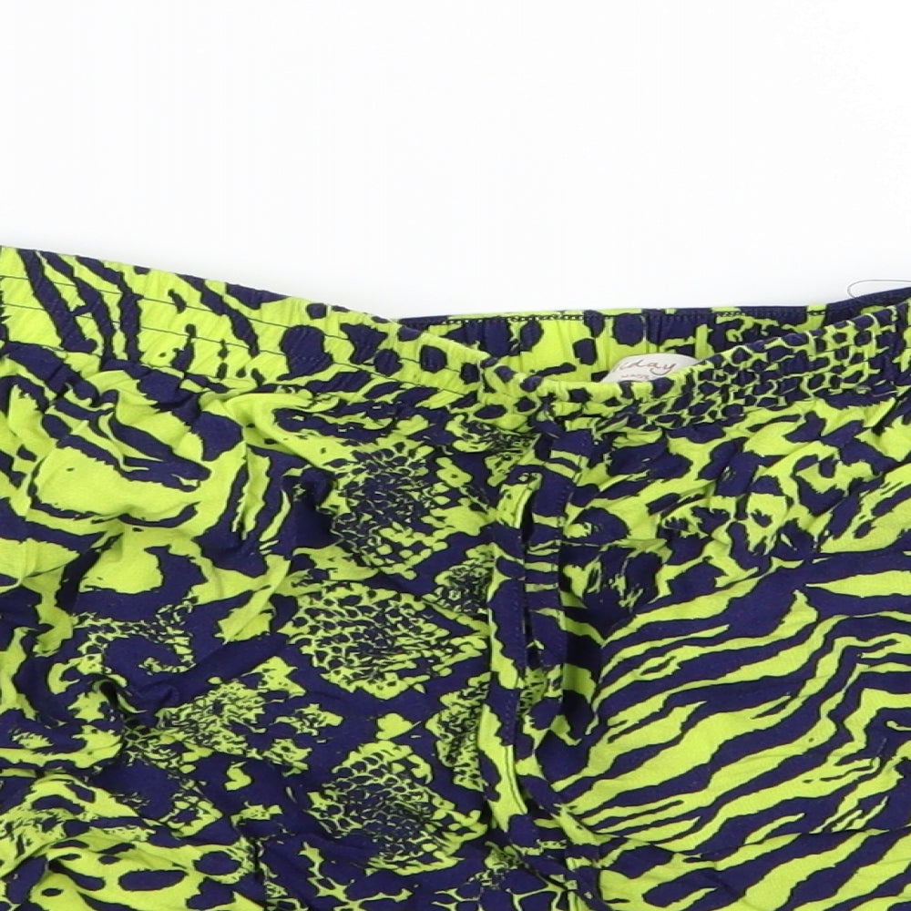 F&F Womens Blue Animal Print  Hot Pants Shorts Size 22