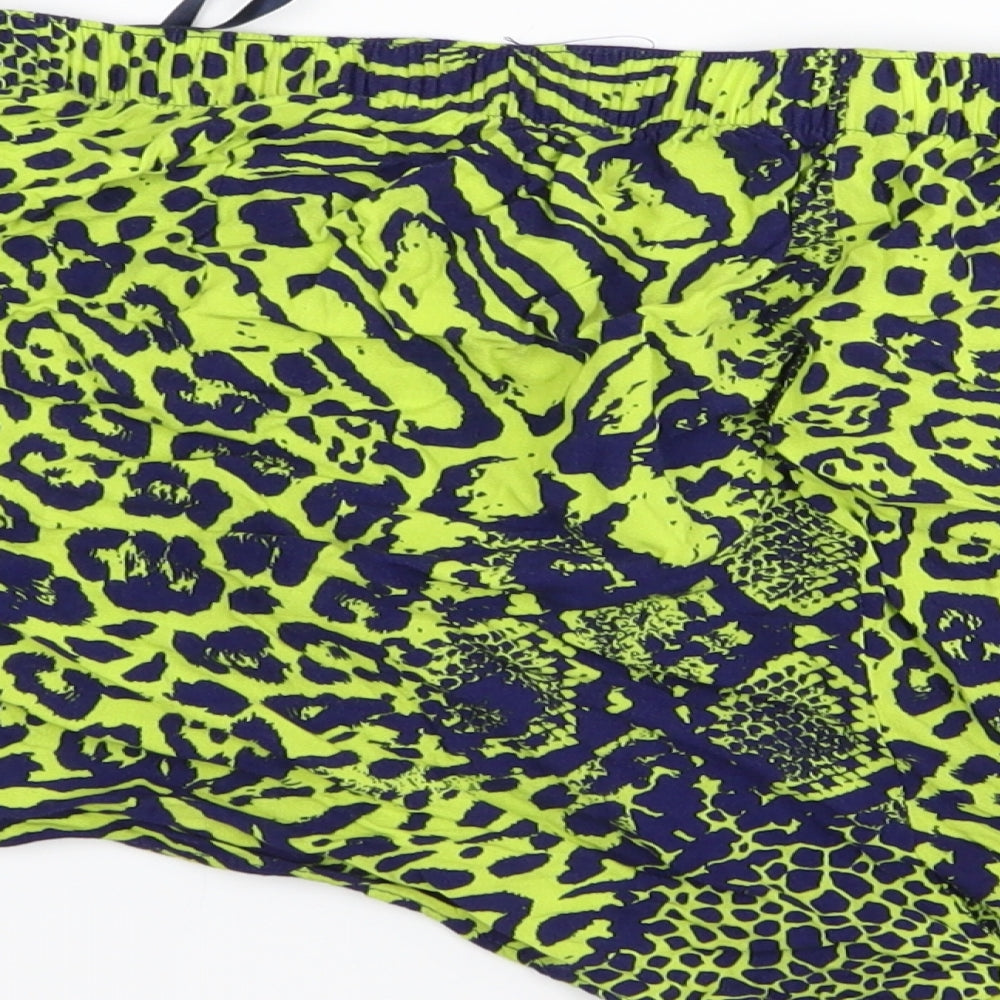 F&F Womens Blue Animal Print  Hot Pants Shorts Size 22