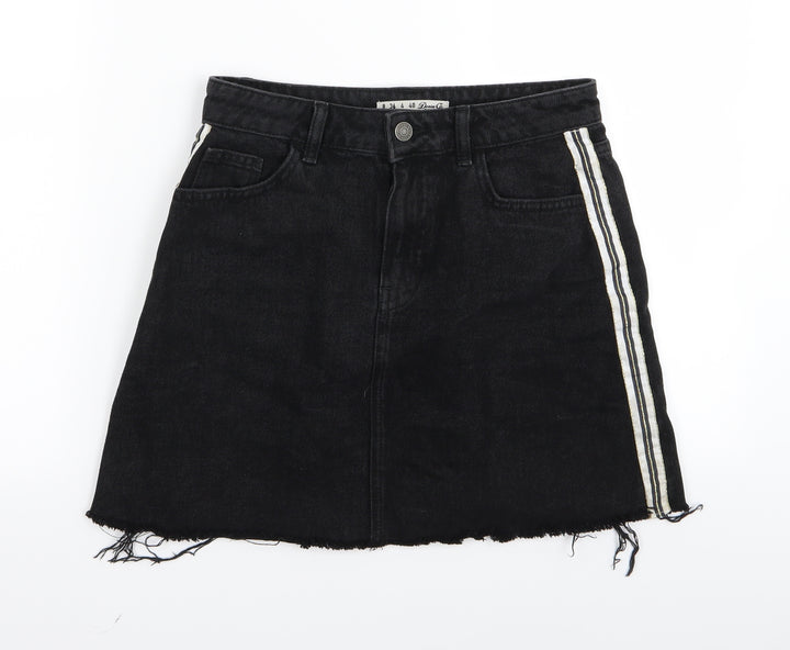 denim and co Womens Black  Denim Mini Skirt Size 8