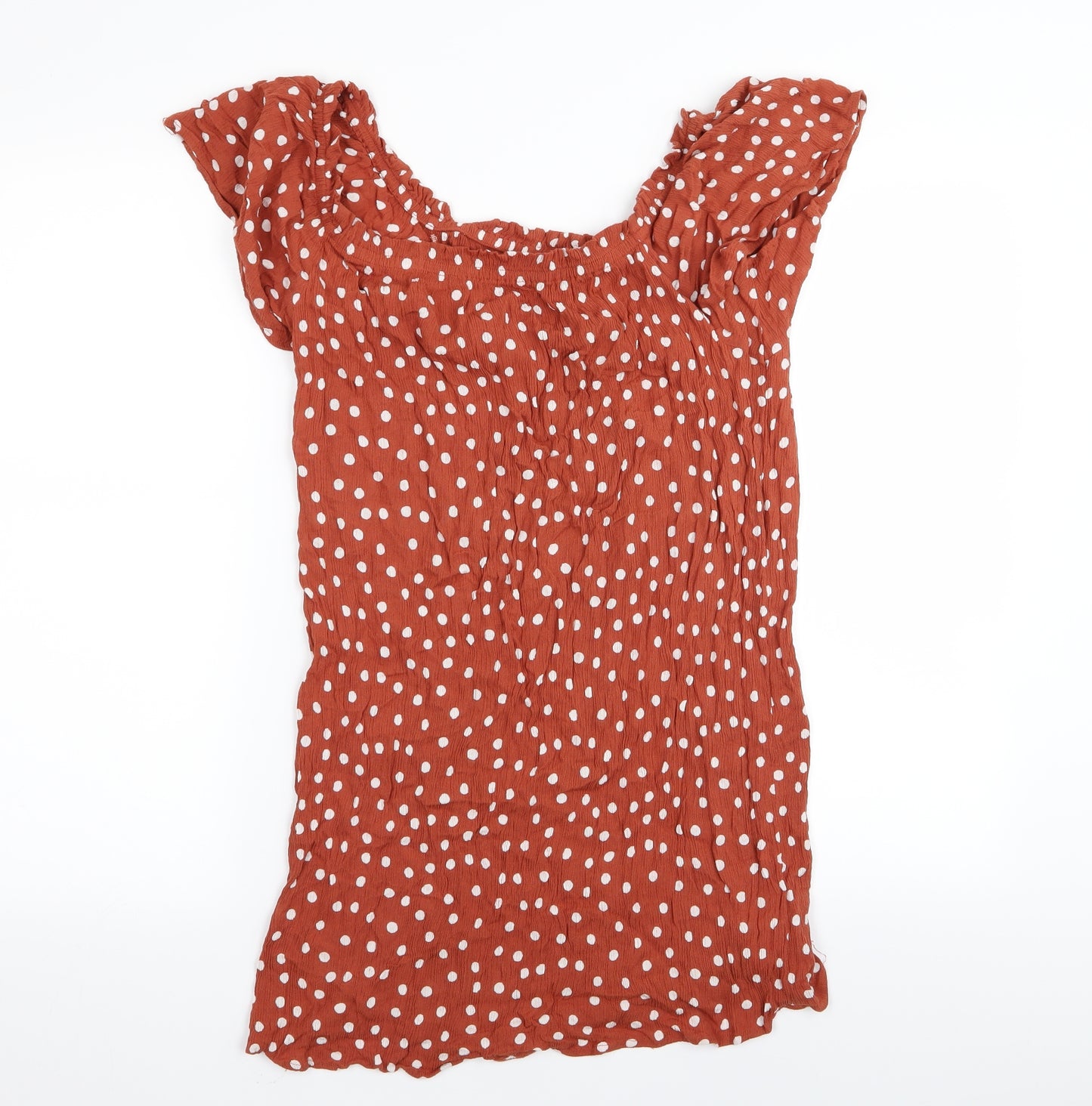 Primark Womens Brown Polka Dot  Basic T-Shirt Size 14
