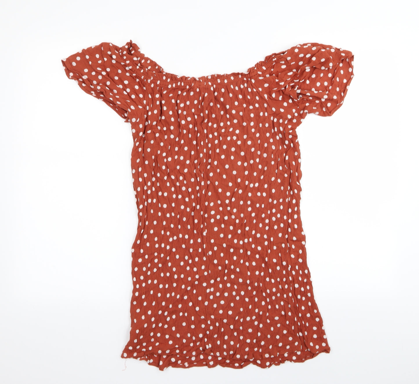 Primark Womens Brown Polka Dot  Basic T-Shirt Size 14