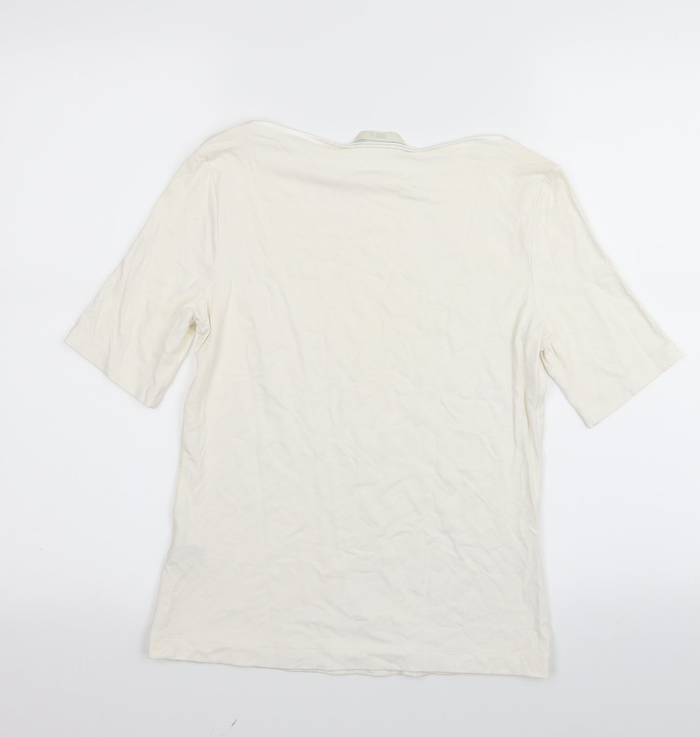 M&S Womens White   Basic T-Shirt Size 10