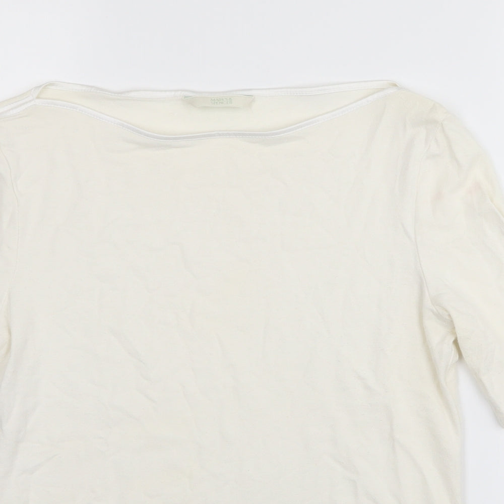 M&S Womens White   Basic T-Shirt Size 10