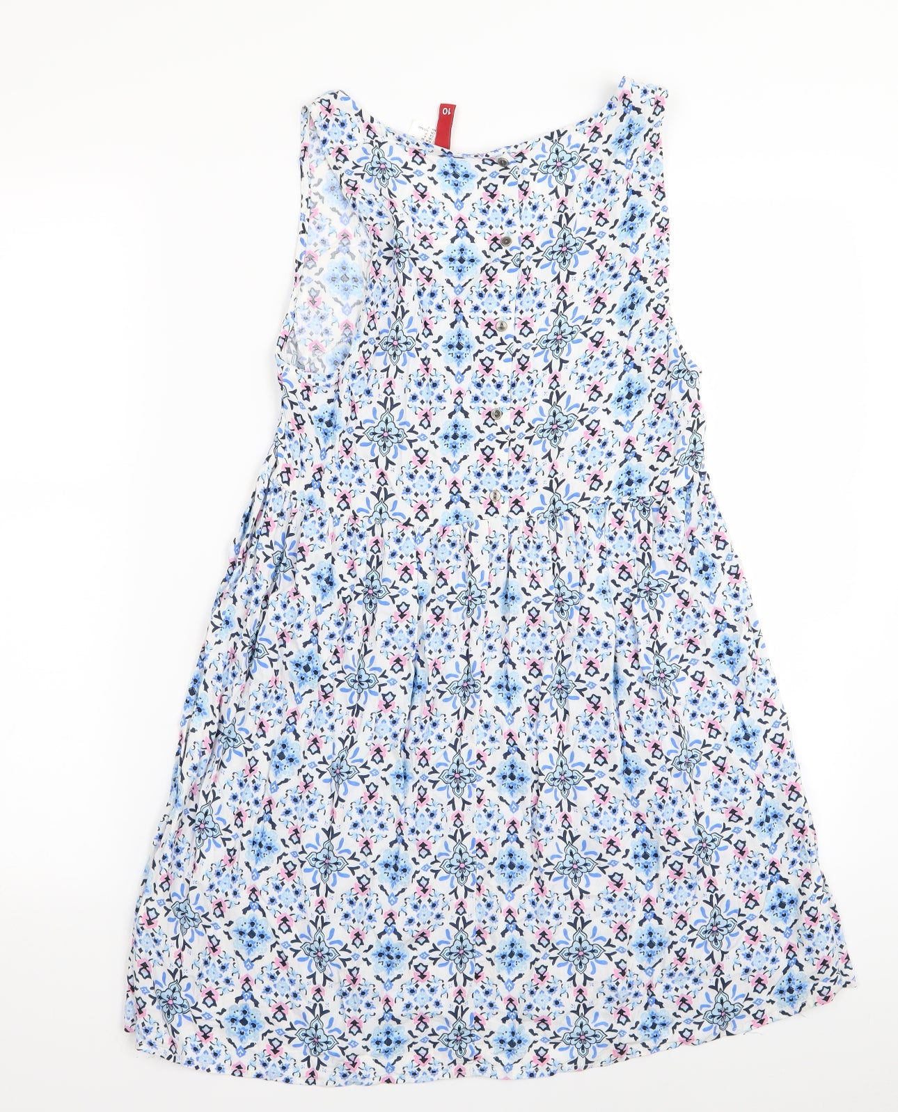 H&M Womens Blue Floral  Fit & Flare  Size 10