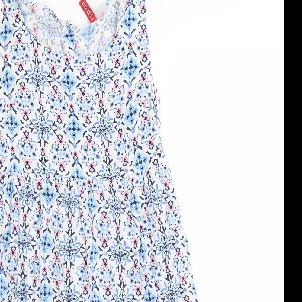H&M Womens Blue Floral  Fit & Flare  Size 10