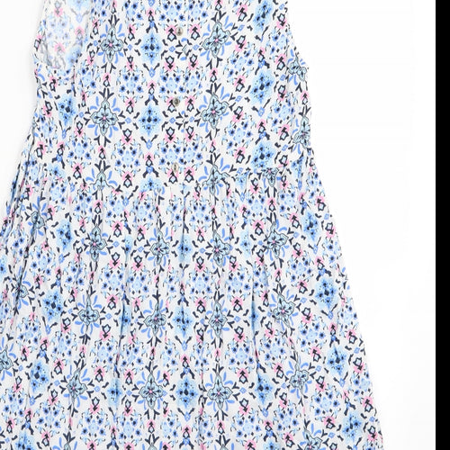 H&M Womens Blue Floral  Fit & Flare  Size 10