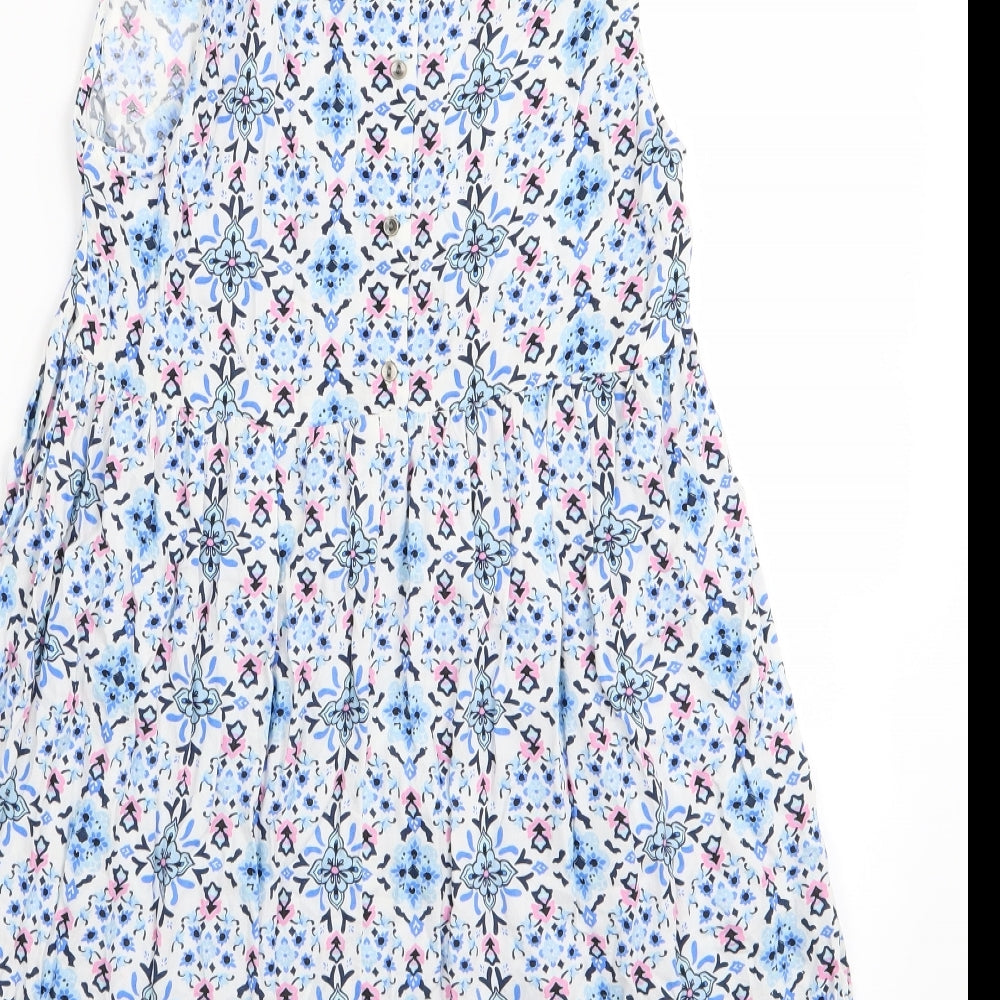 H&M Womens Blue Floral  Fit & Flare  Size 10