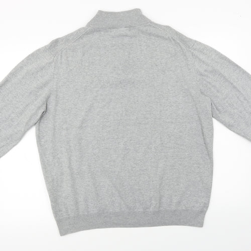 Lyle & Scott  Mens Grey   Henley Jumper Size 2XL