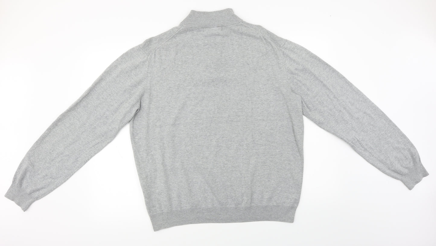 Lyle & Scott  Mens Grey   Henley Jumper Size 2XL
