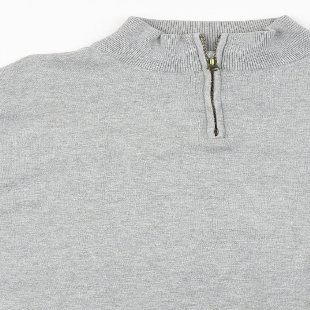 Lyle & Scott  Mens Grey   Henley Jumper Size 2XL