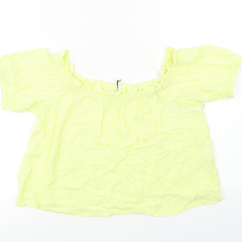 Bershka  Womens Yellow   Basic Blouse Size M