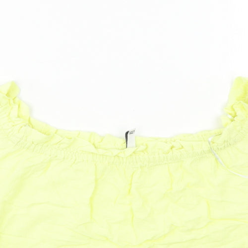 Bershka  Womens Yellow   Basic Blouse Size M