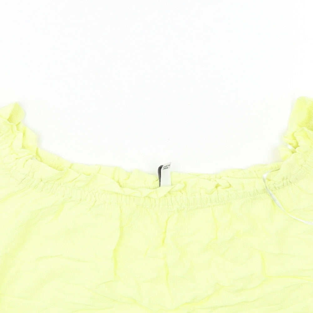 Bershka  Womens Yellow   Basic Blouse Size M
