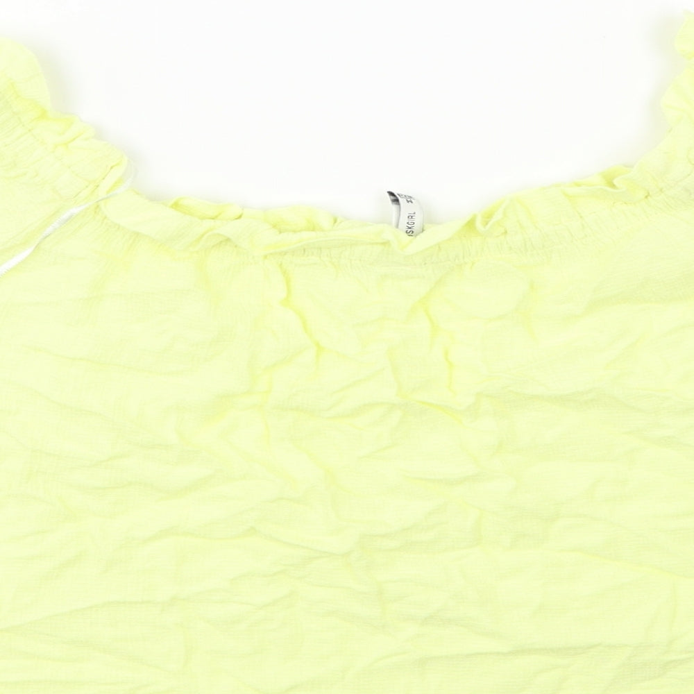 Bershka  Womens Yellow   Basic Blouse Size M
