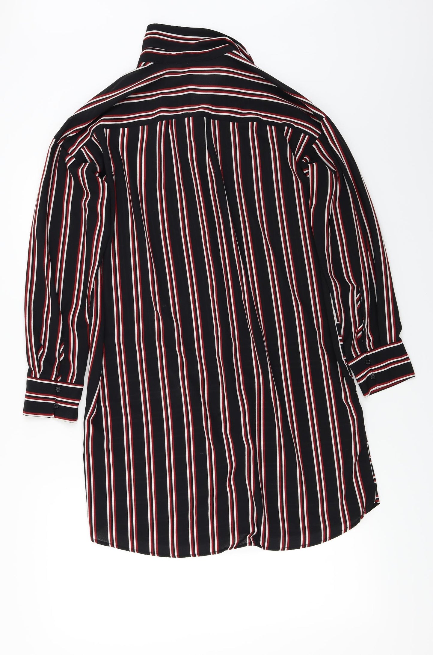 H&M  Womens Black Striped  Basic Button-Up Size 2