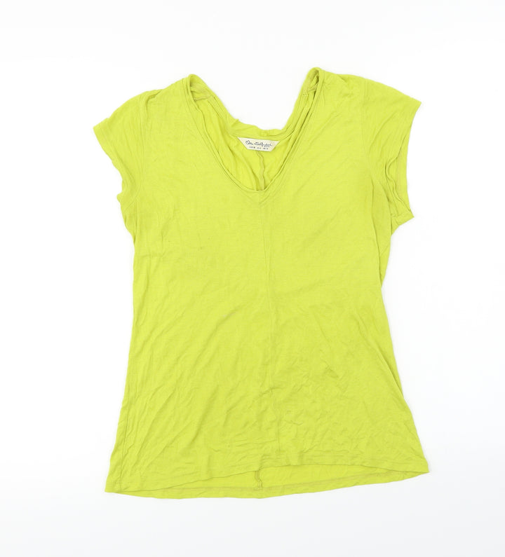 Miss Selfridge Womens Yellow Basic T-Shirt Size 10