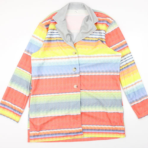 j.c fashion Womens Red Striped  Jacket Coat Size 4XL