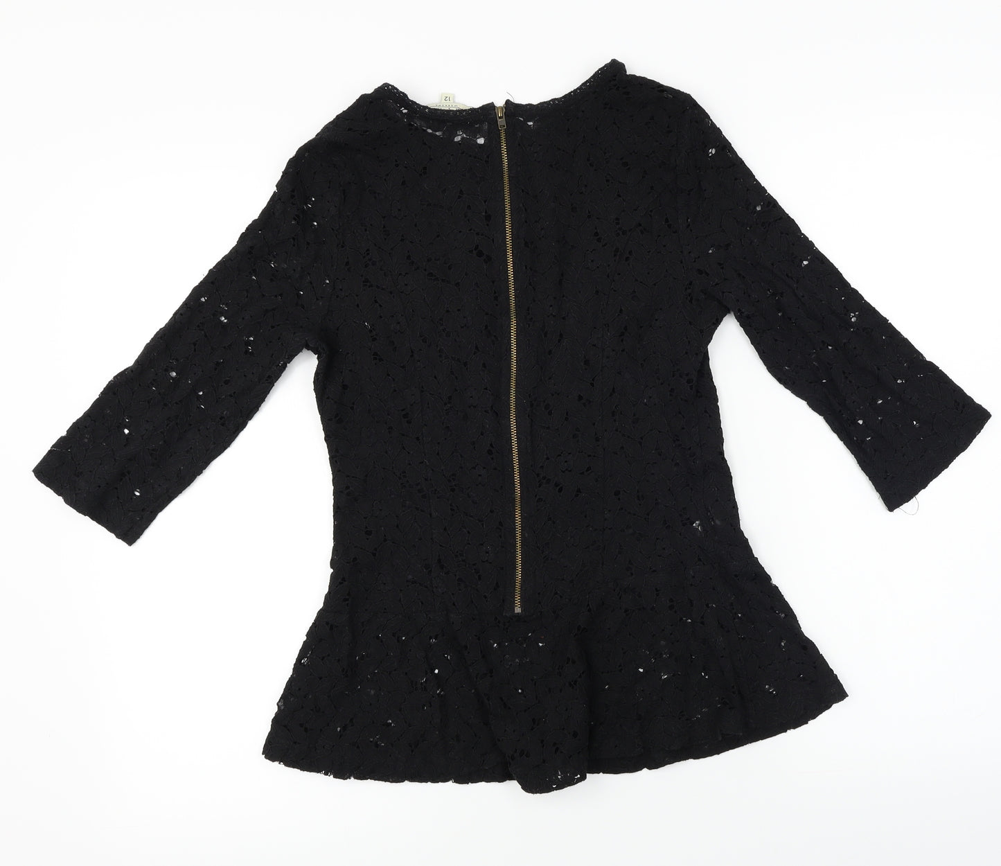Papaya  Womens Black   Basic T-Shirt Size 12