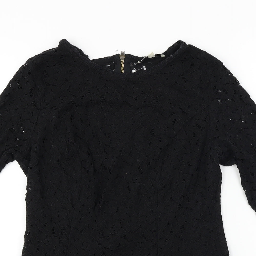 Papaya  Womens Black   Basic T-Shirt Size 12