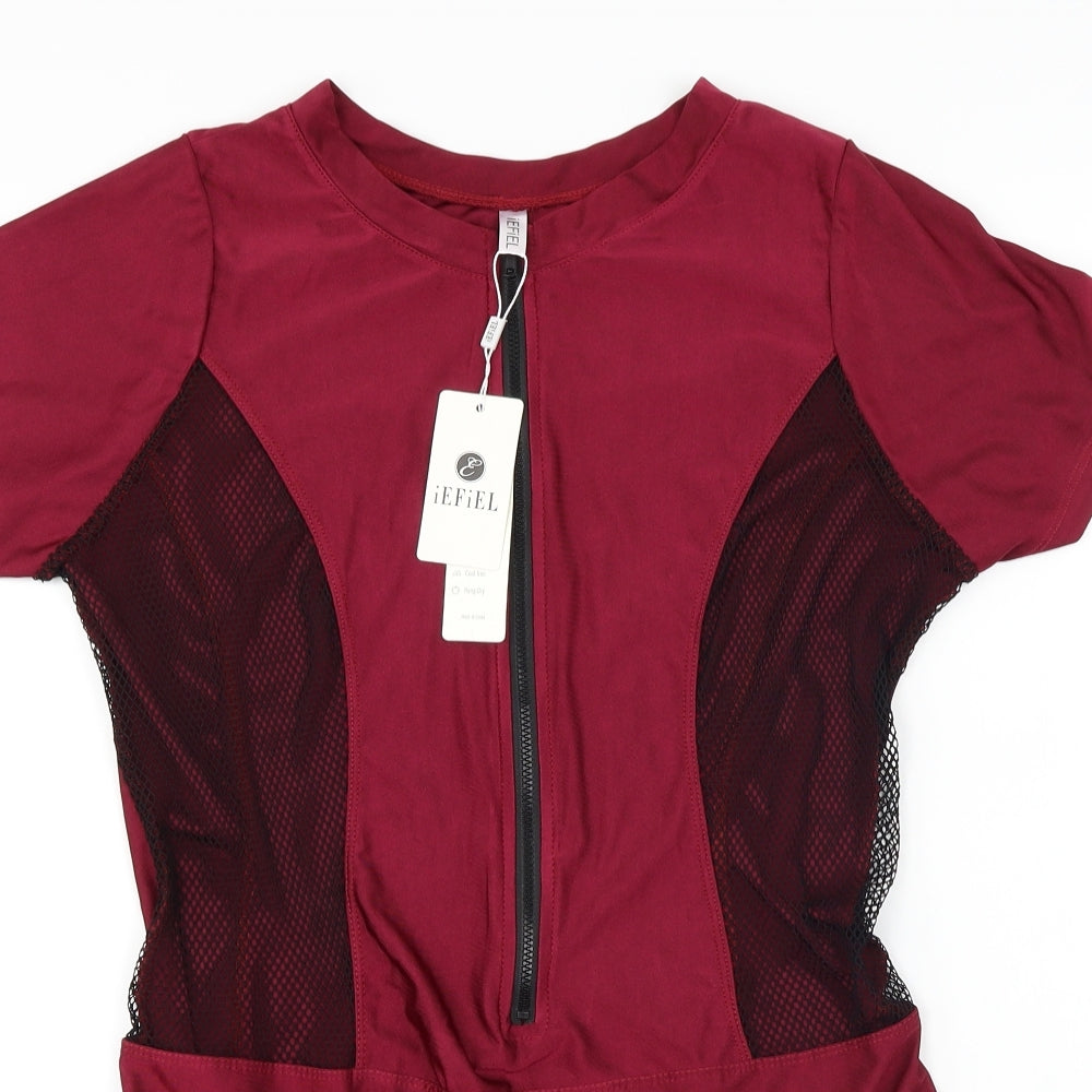 Iefiel  Womens Purple   Bodysuit One-Piece Size XL