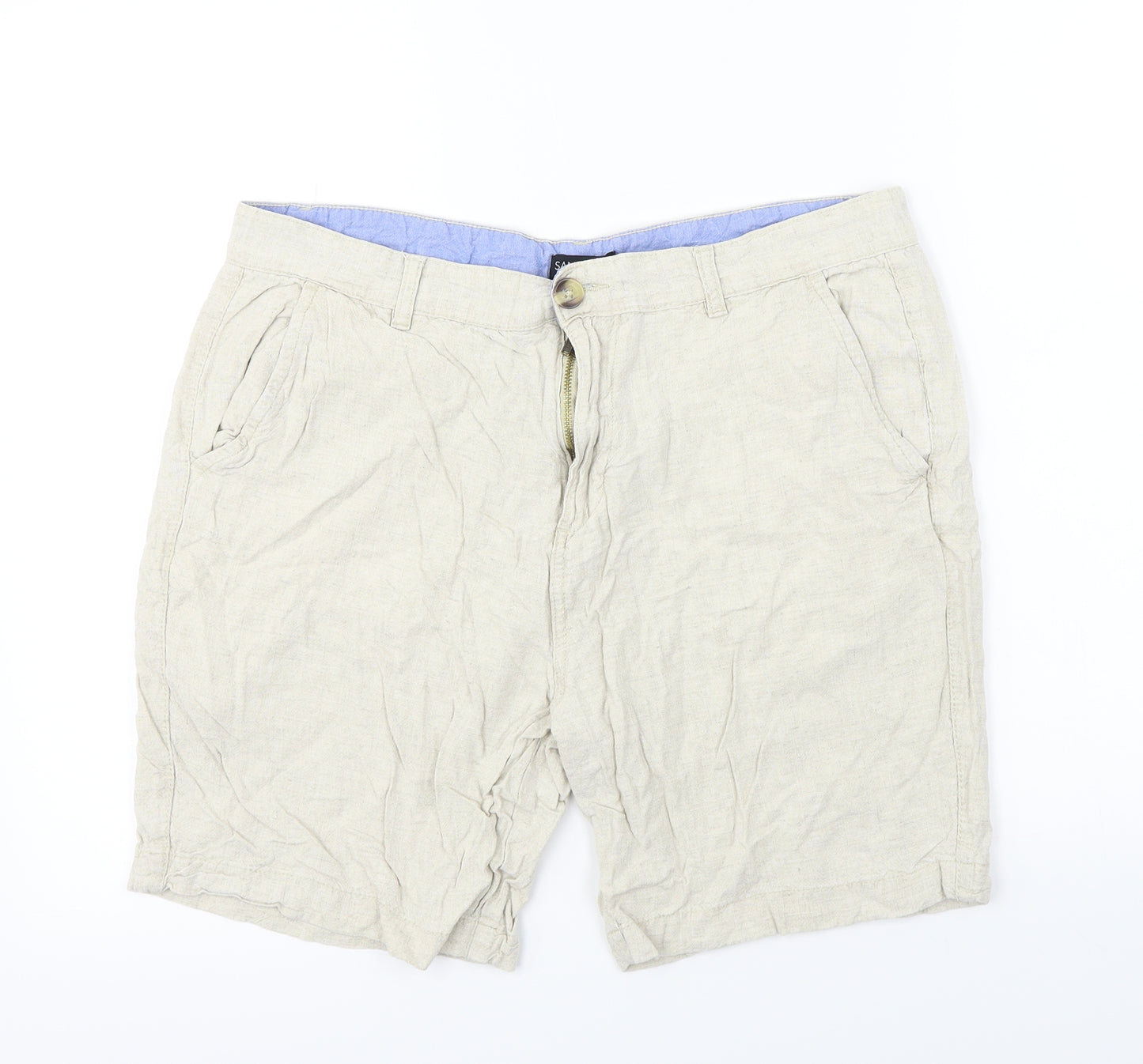 M&Co Mens Beige   Chino Shorts Size 36 in