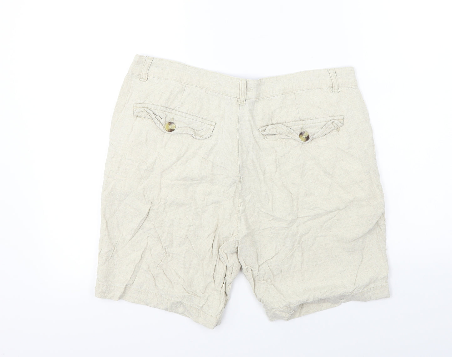M&Co Mens Beige   Chino Shorts Size 36 in