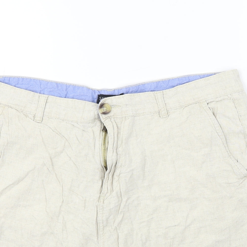 M&Co Mens Beige   Chino Shorts Size 36 in