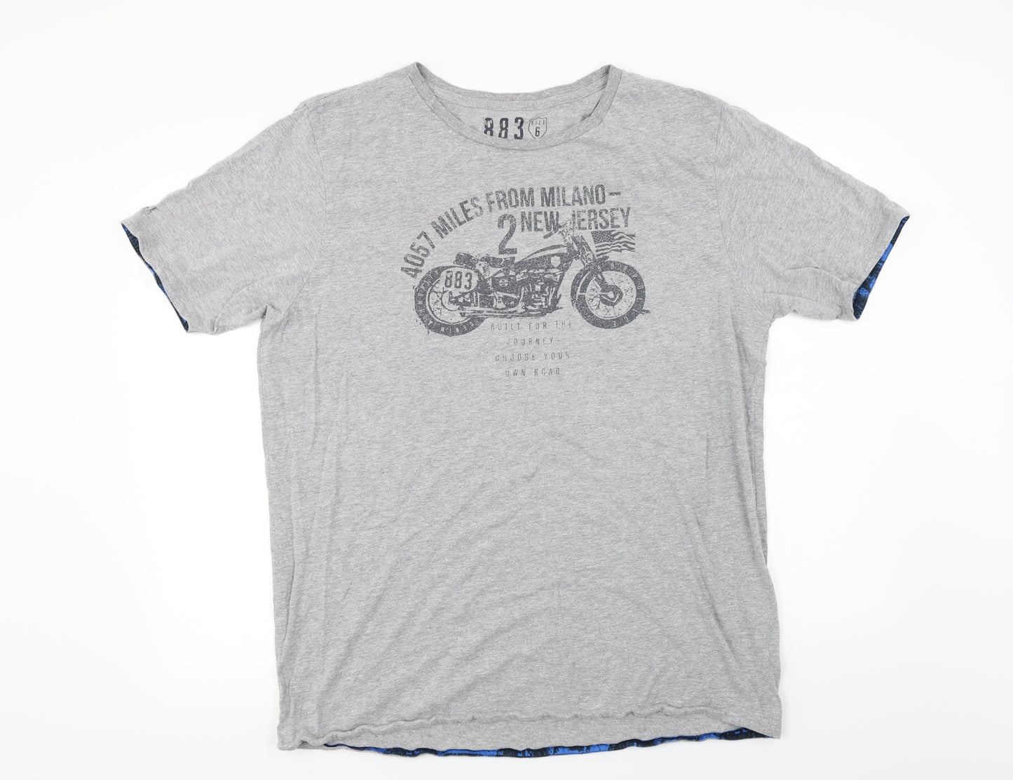 Police  Mens Grey    T-Shirt Size XL