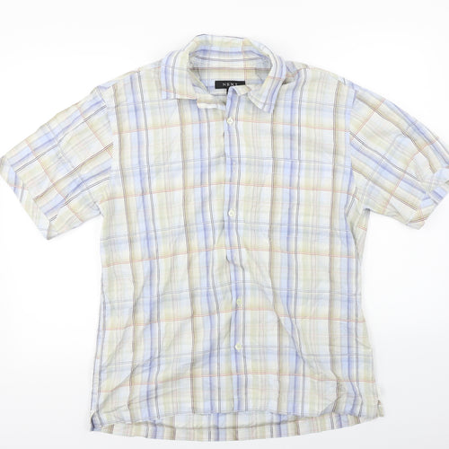 NEXT  Mens Grey Check   Button-Up Size L
