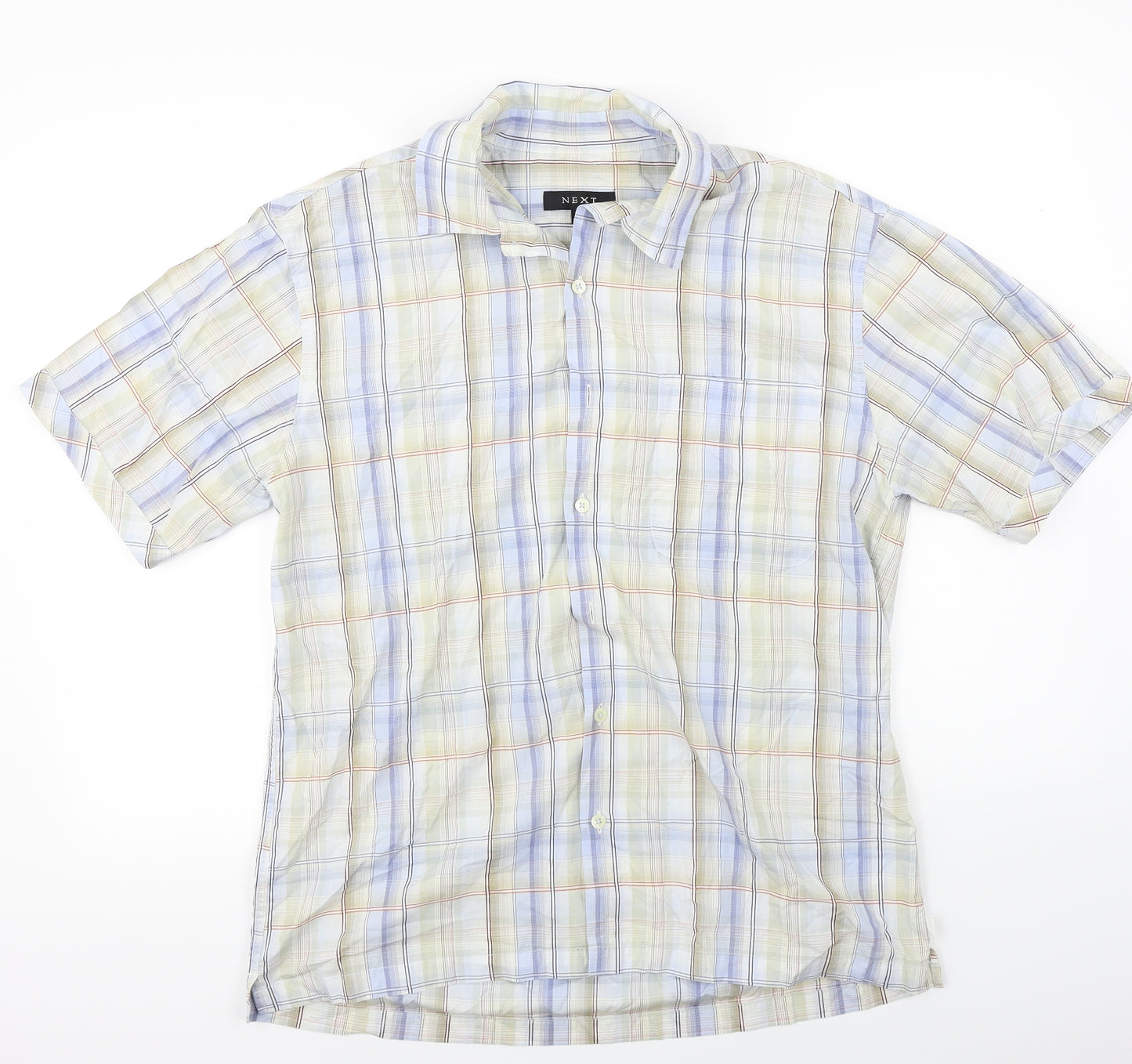 NEXT  Mens Grey Check   Button-Up Size L