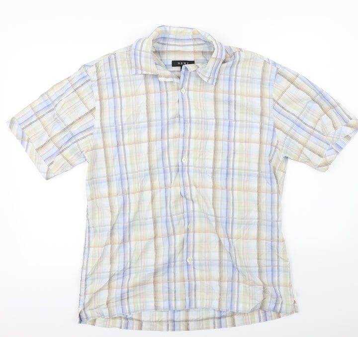 NEXT  Mens Grey Check   Button-Up Size L