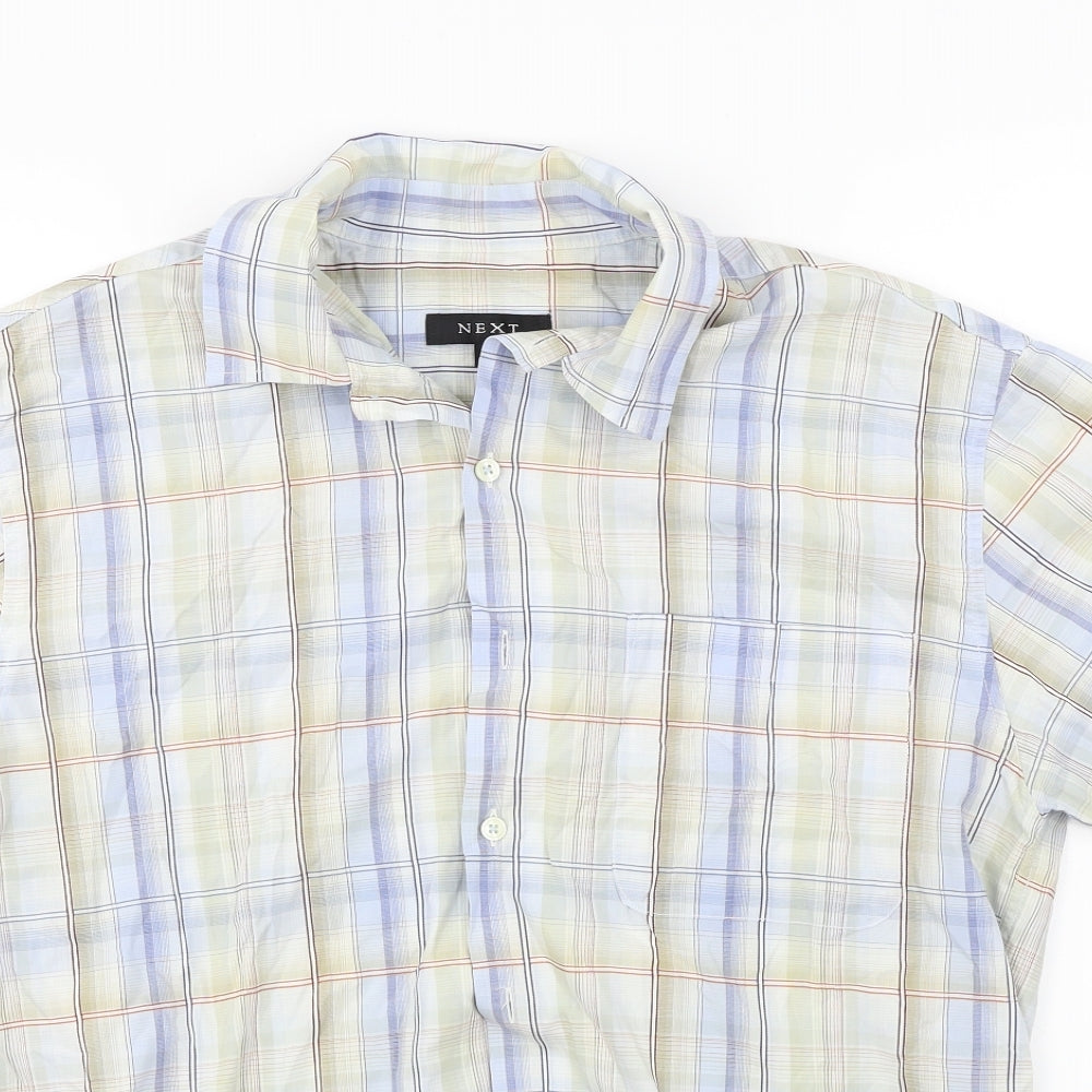 NEXT  Mens Grey Check   Button-Up Size L