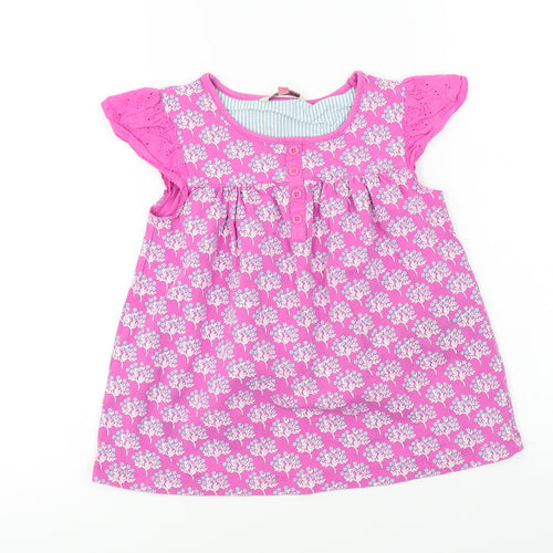 John Lewis  Girls Pink Floral  Basic Blouse Size 6 Years
