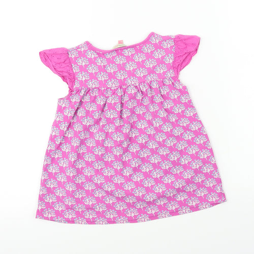 John Lewis  Girls Pink Floral  Basic Blouse Size 6 Years