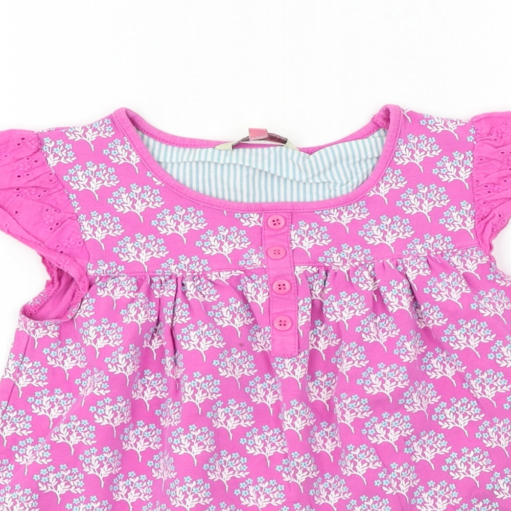 John Lewis  Girls Pink Floral  Basic Blouse Size 6 Years