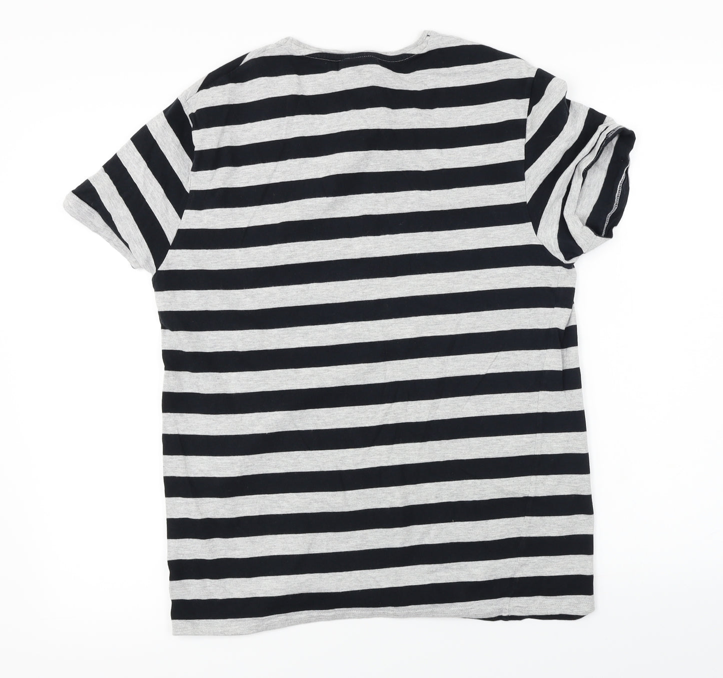 Lee Cooper  Womens Grey Striped  Basic T-Shirt Size M