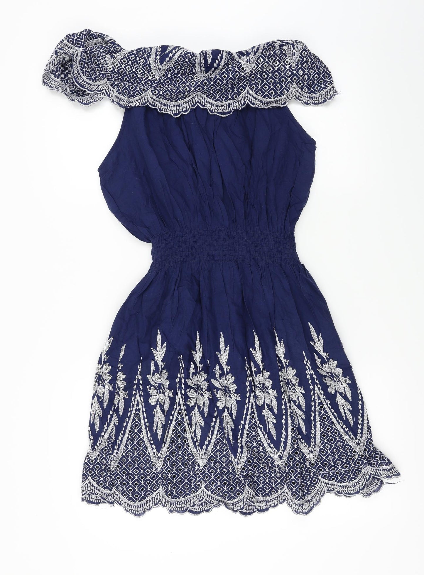 cameo rose  Womens Blue Floral  A-Line  Size M