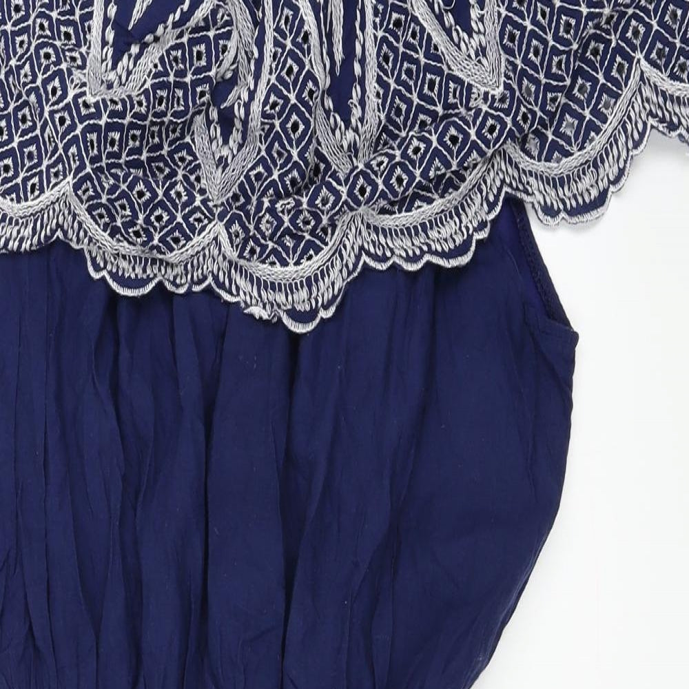 cameo rose  Womens Blue Floral  A-Line  Size M