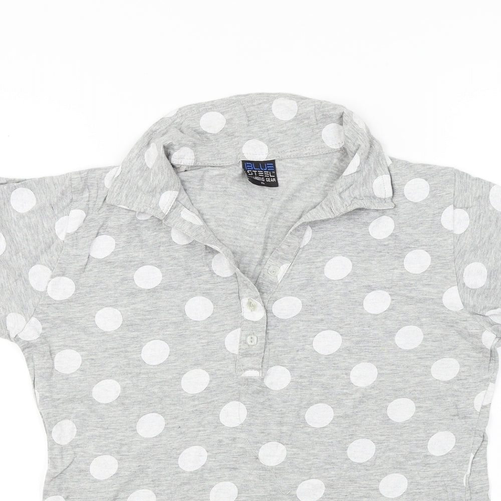 Blue Steel  Womens Grey Polka Dot  Basic T-Shirt Size XL