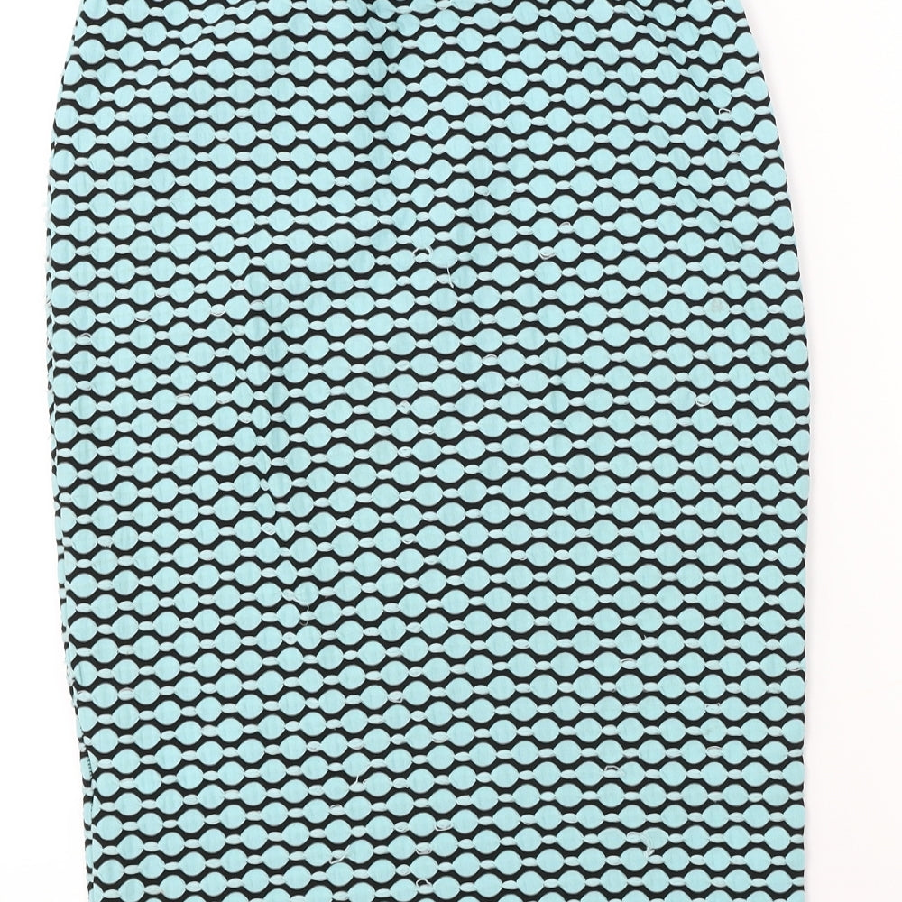 New Look  Womens Blue Polka Dot  Bandage Skirt Size 8