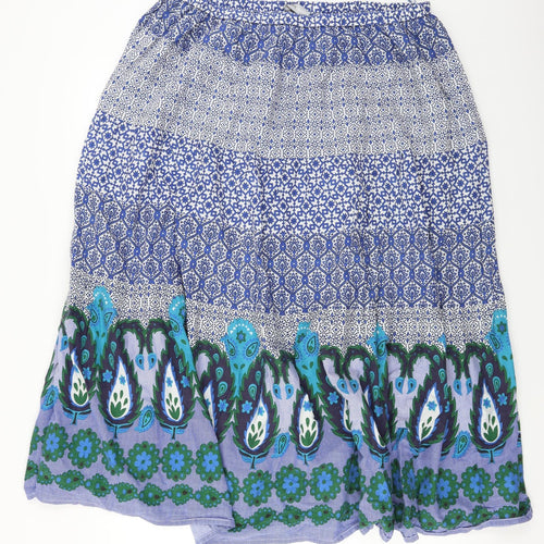 Rogers+Rogers  Womens Blue Floral  A-Line Skirt Size 34 in