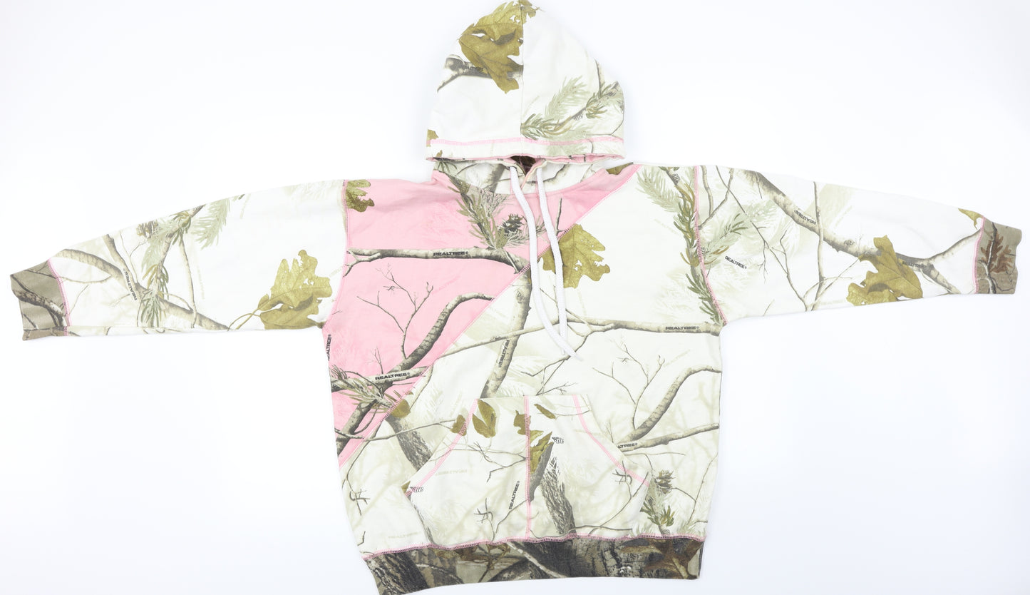 Realtree Womens Ivory Floral  Pullover Hoodie Size M