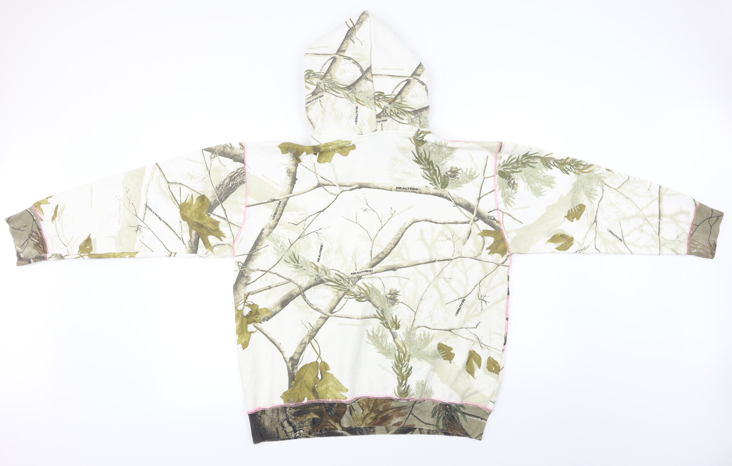 Realtree Womens Ivory Floral  Pullover Hoodie Size M